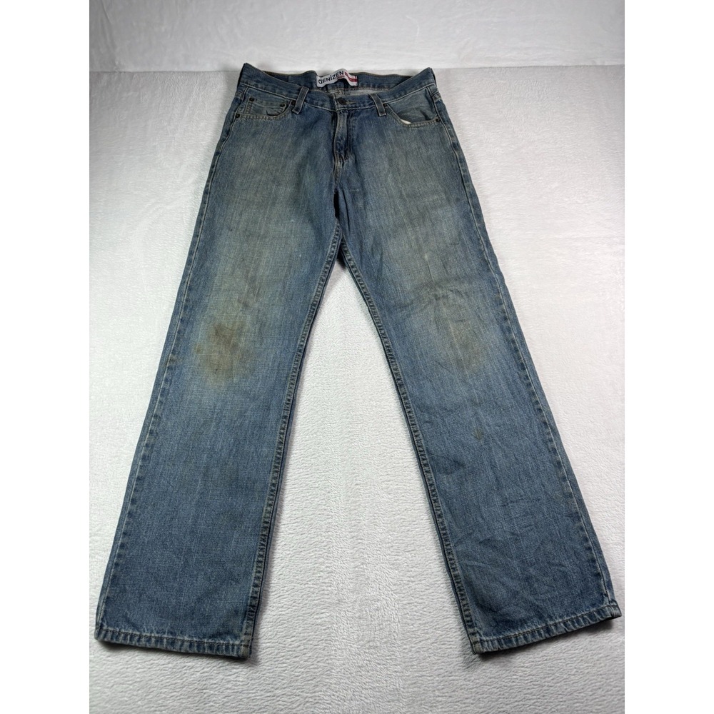 Levi's Denizen 281 Jeans Men's 30X32 Blue Denim Stained Medium Wash Straight Leg